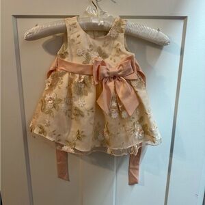 Floral Embroidered Baby Dress with Bow
